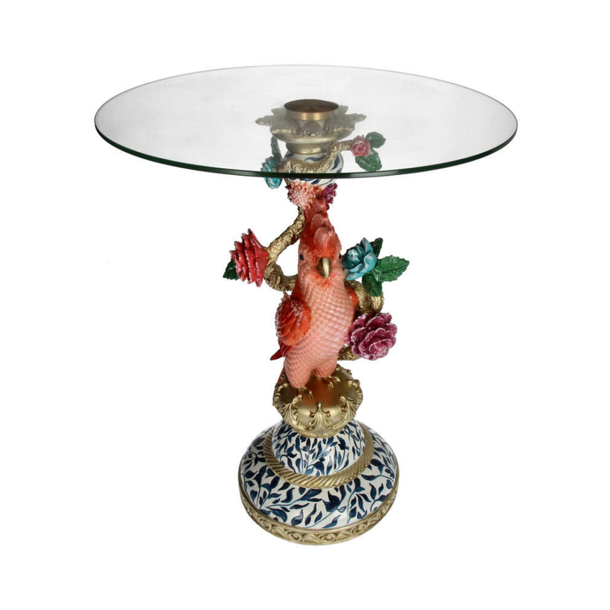 Birds üveg lerakóasztal