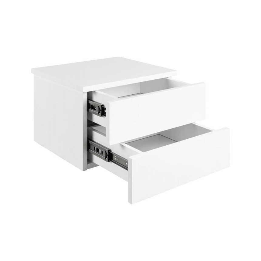 Avignon 2-drawer wall-mounted wooden bedside table