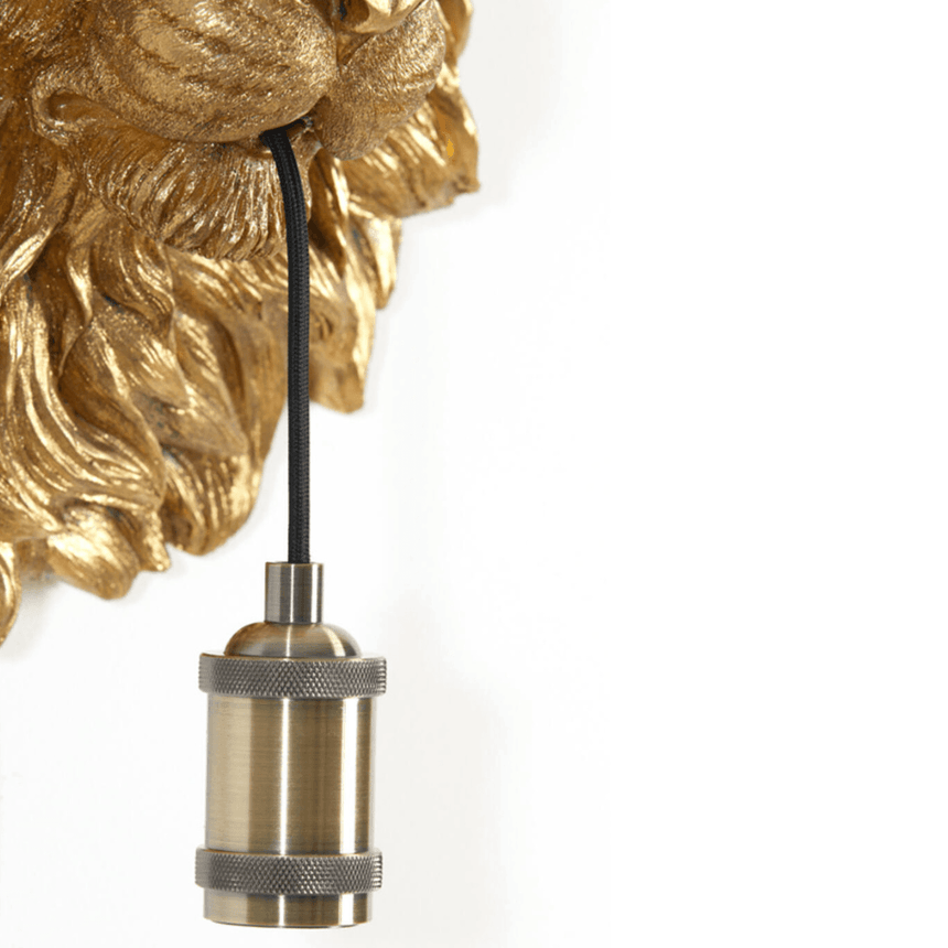 Lion resin wall lamp