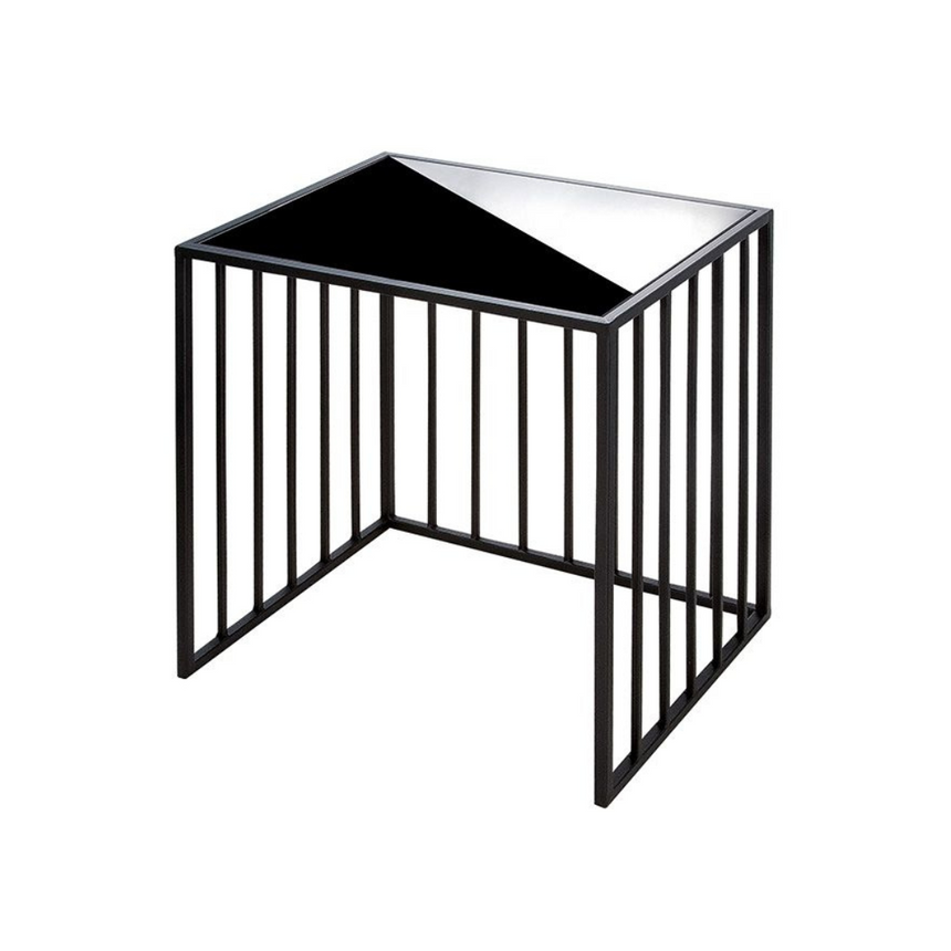 Black Square glass side table set
