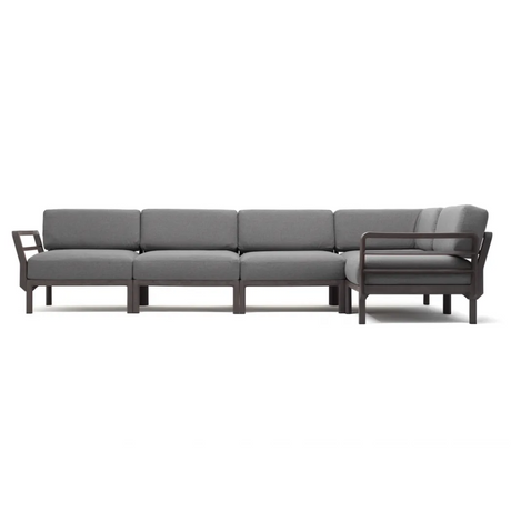 Nardi Maximo 5-seater fabric garden sofa with terra frame