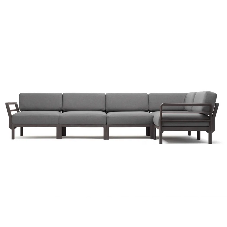 Nardi Maximo 5-seater fabric garden sofa with terra frame