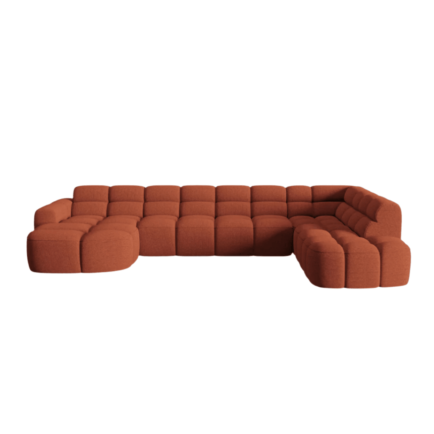 Lisa U-shaped fabric sofa with right corner unit