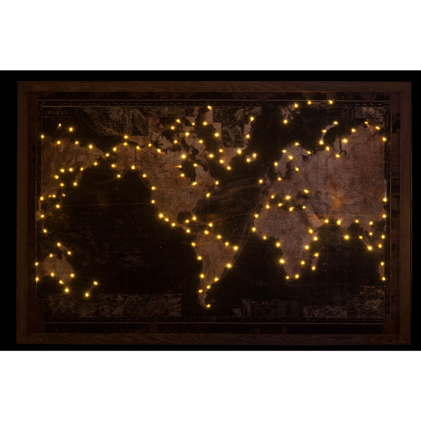 Map World LED vászon falikép
