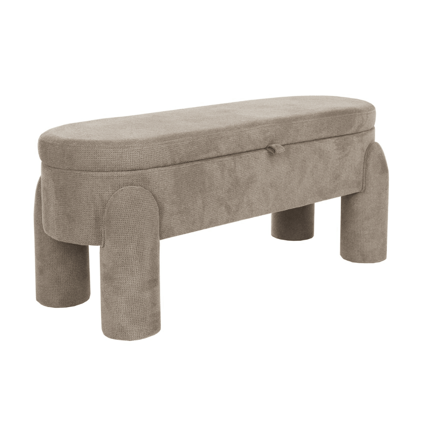 Orly storage fabric bench