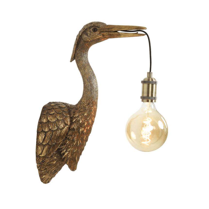 Crane resin wall lamp