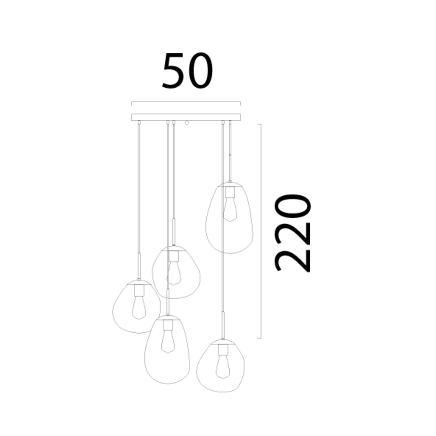 Lava 5 izzós átlátszó üveg függőlámpa