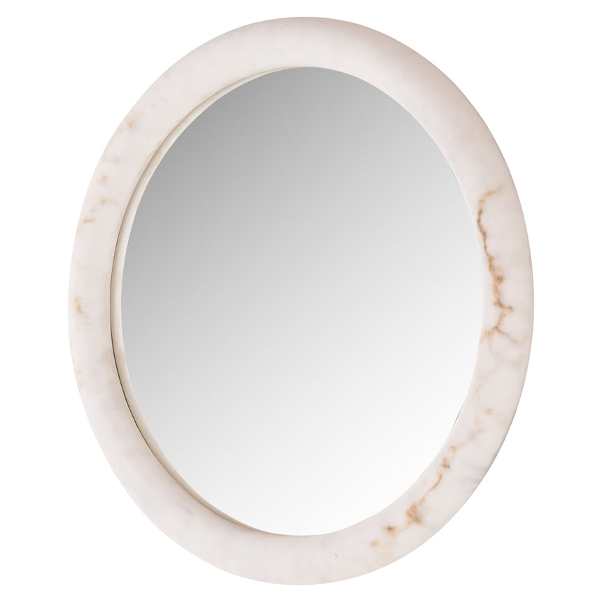 Oravelle fali lámpa és tükör – Műalabástrom felülettel, 80 cm