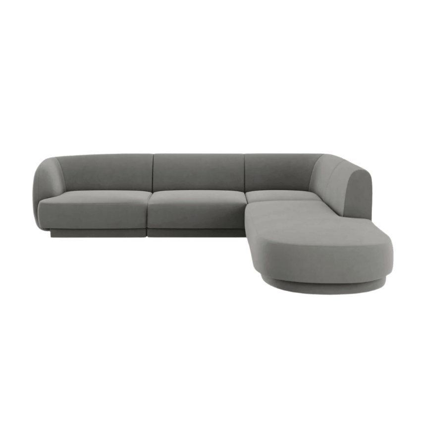 Miley jobbos bársony sarokkanapé 255x248