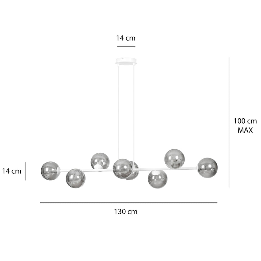 Rossi 8 WH fém függőlámpa