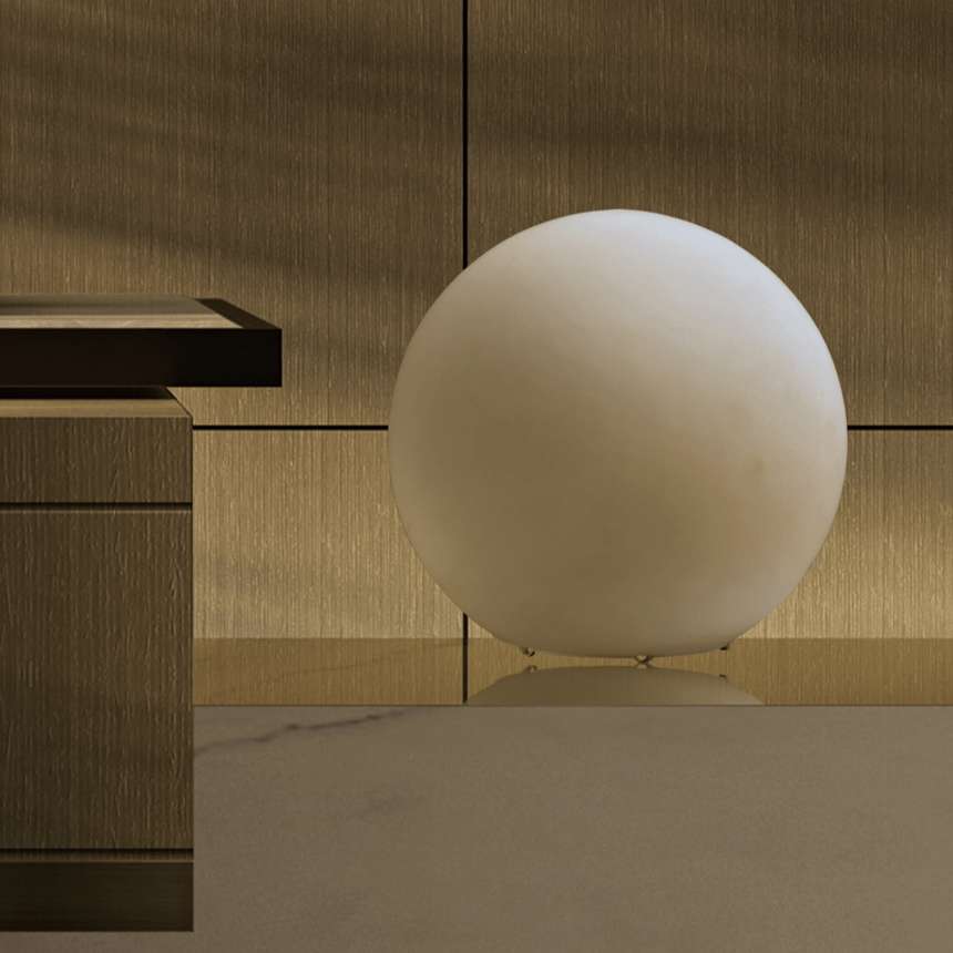 Oblica gömb üveg asztali lámpa