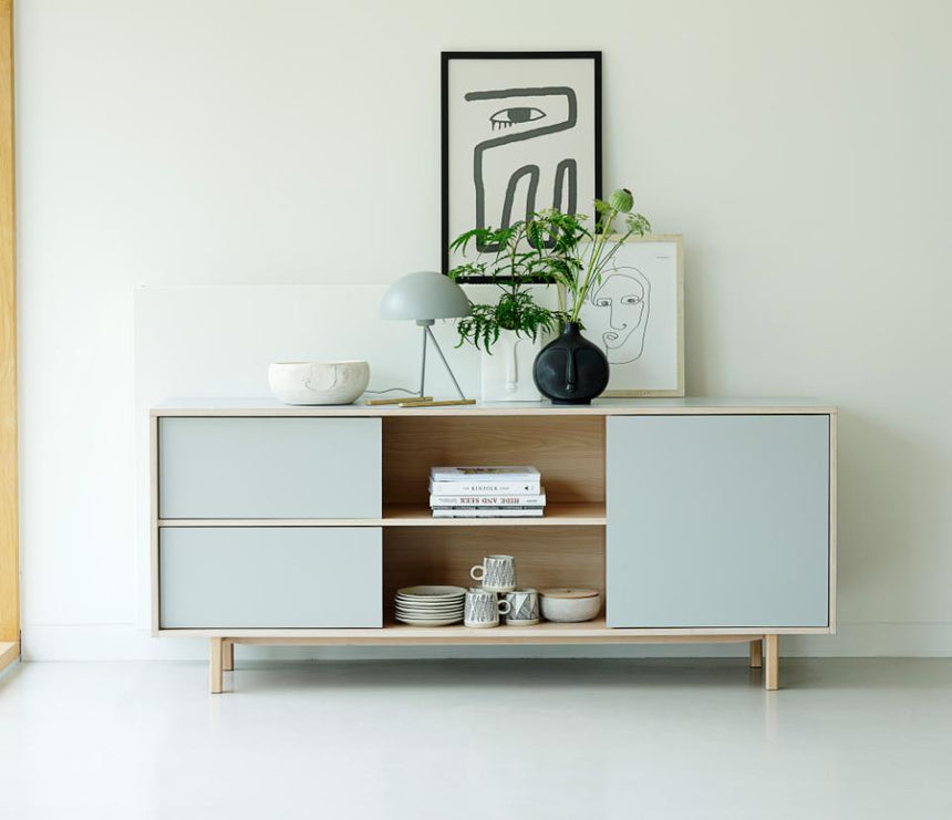 Bilbao komód – Tölgy és HPL kombinációval