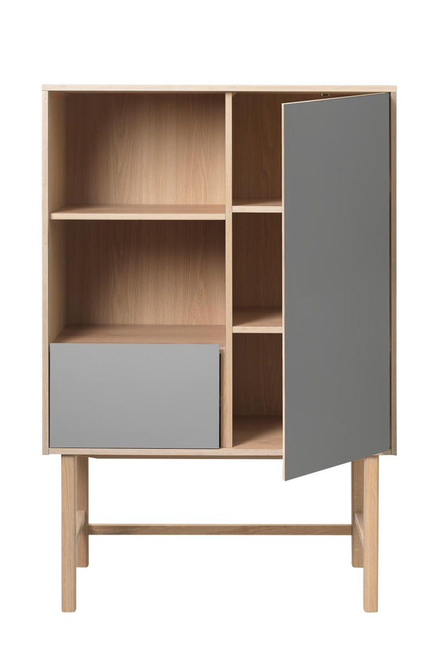 Bilbao magasszekrény – Tölgy és HPL kombinációval
