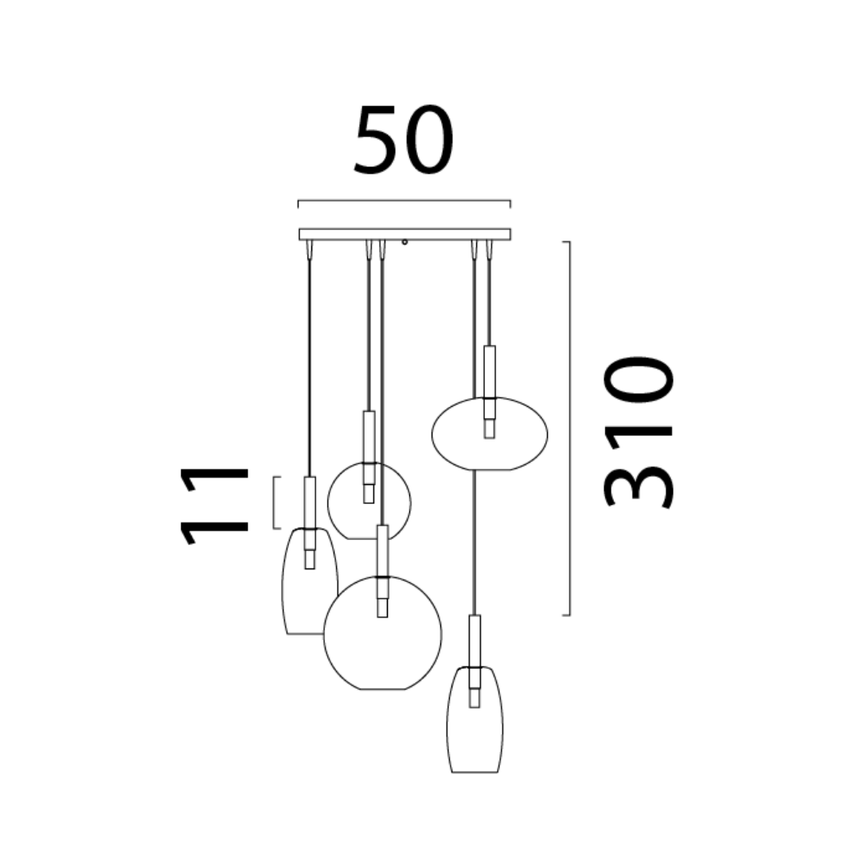 Lido világosszürke üveg függőlámpa