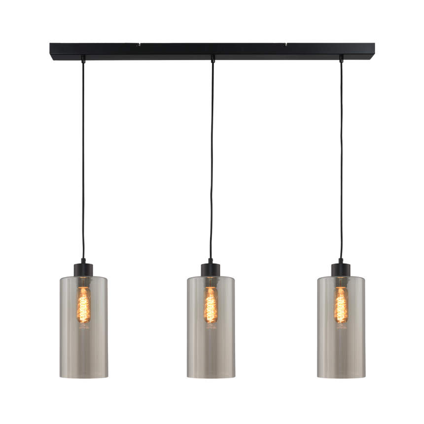 Ortona üveg függőlámpa fekete foglalattal