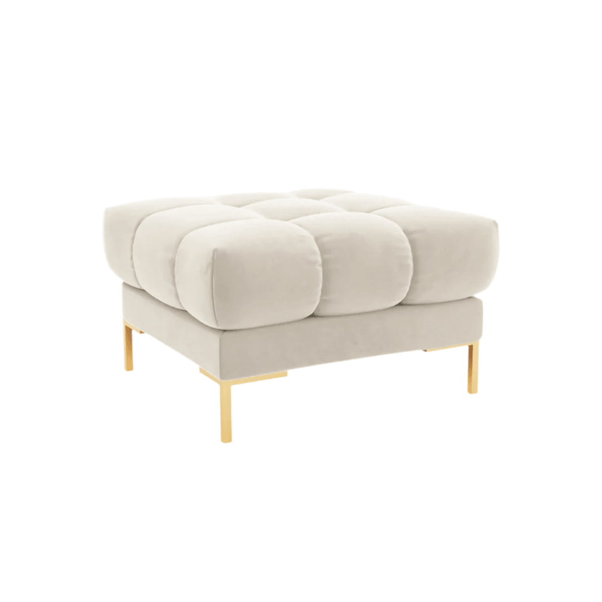 Mamaia velvet pouf with gold legs