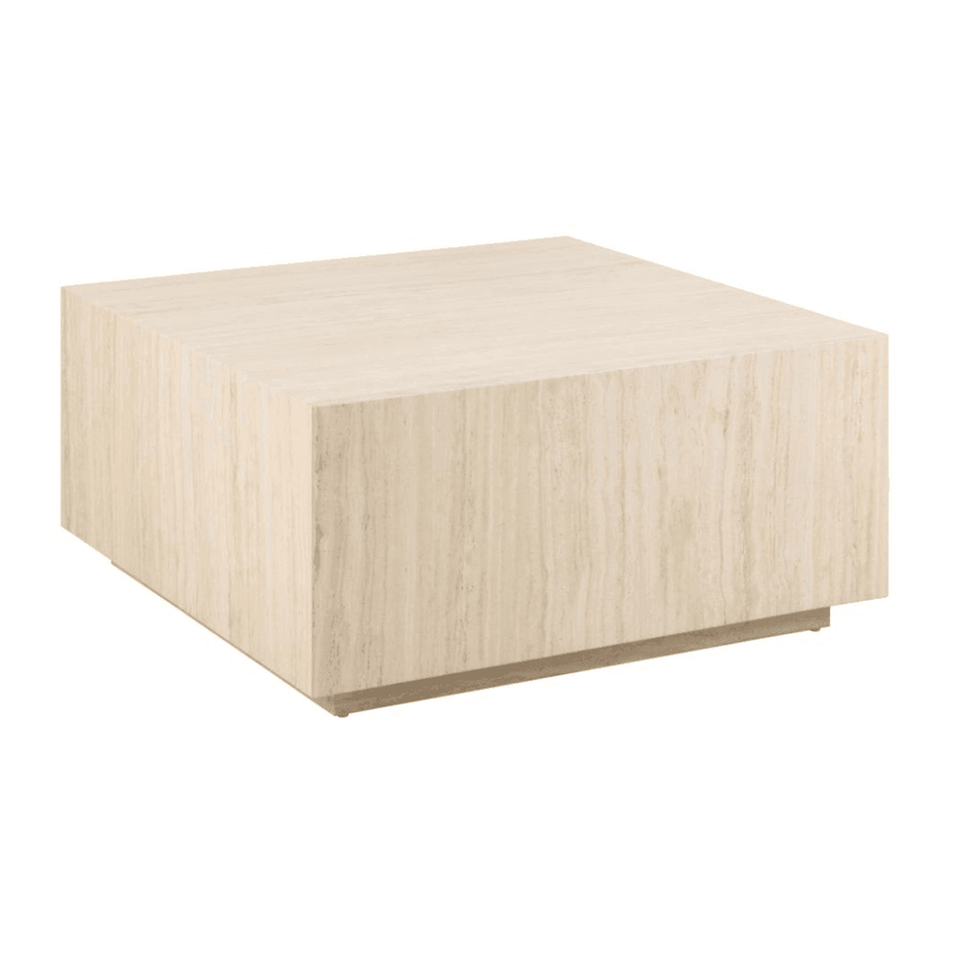 Dice limestone effect coffee table 90x90
