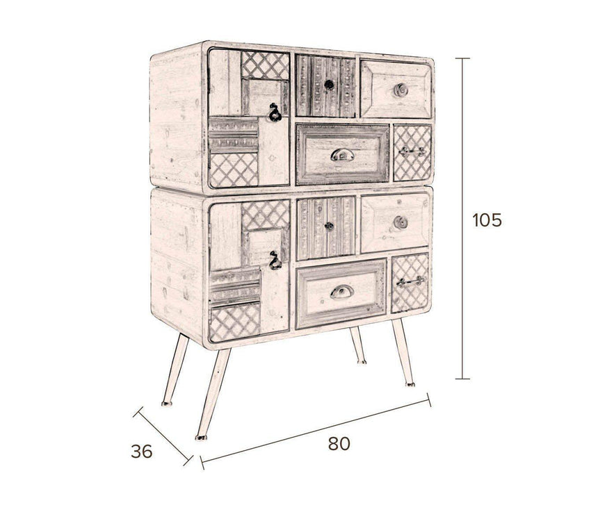 Jove 10 fiókos fa kabinet-4