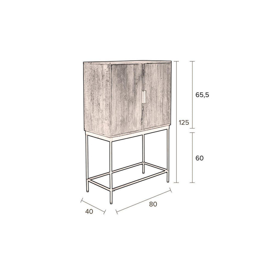 Saroo 2 ajtós, 2 fiókos fa kabinet kicsi-6