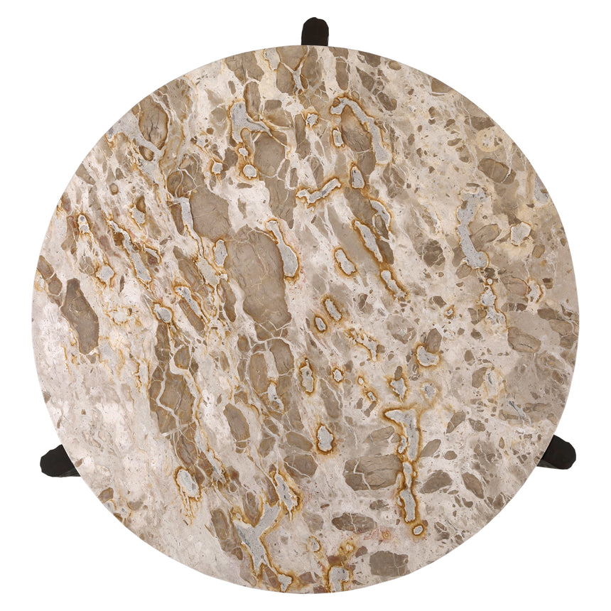 Kato dohányzóasztal – Mangófa vázzal és Tendua márvány tetőlappal