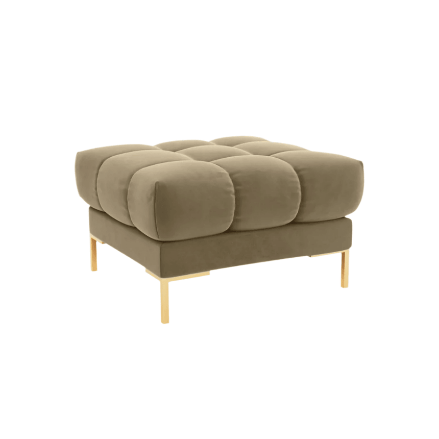 Mamaia velvet pouf with gold legs