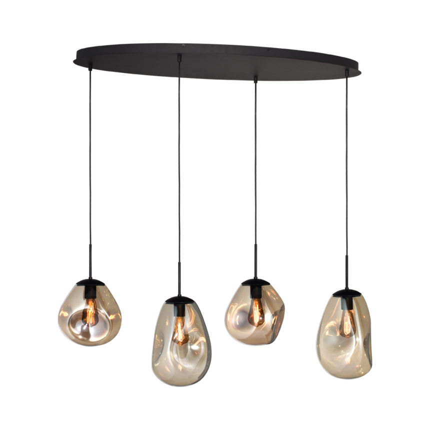 Lava 4 izzós arany üveg függőlámpa