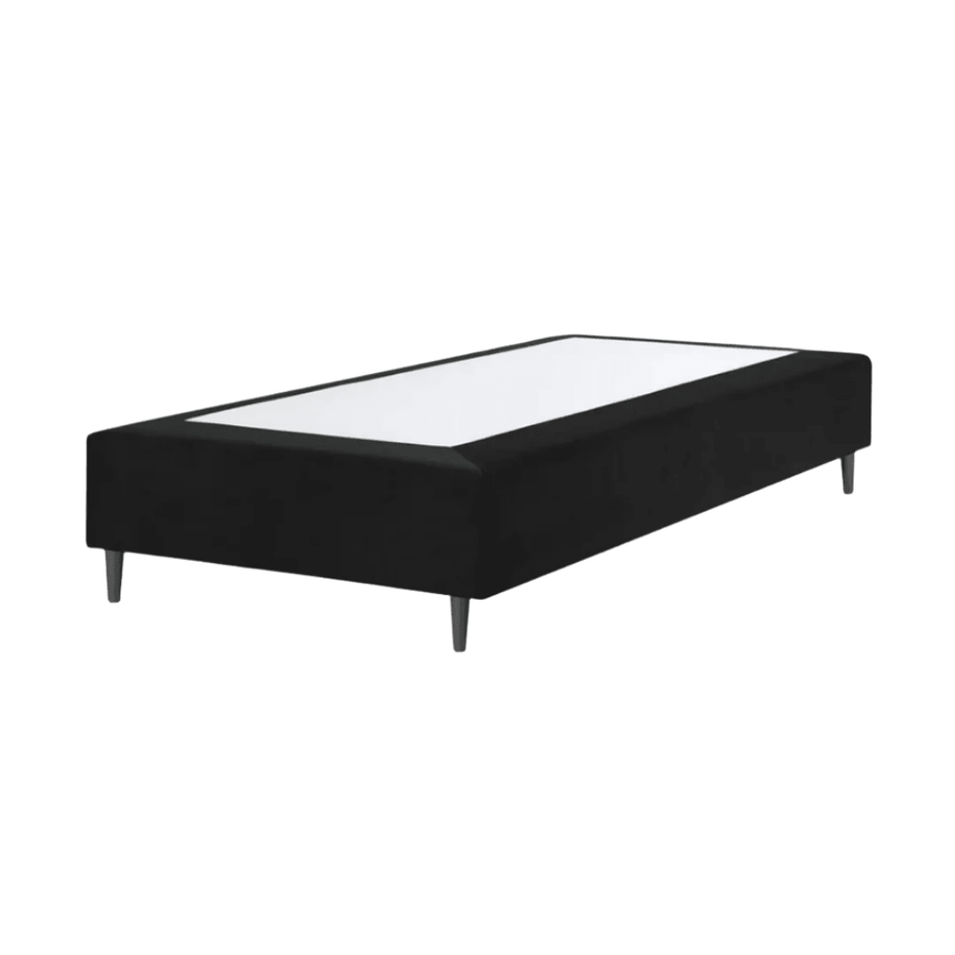Whale velvet bed frame 90x200 with black legs