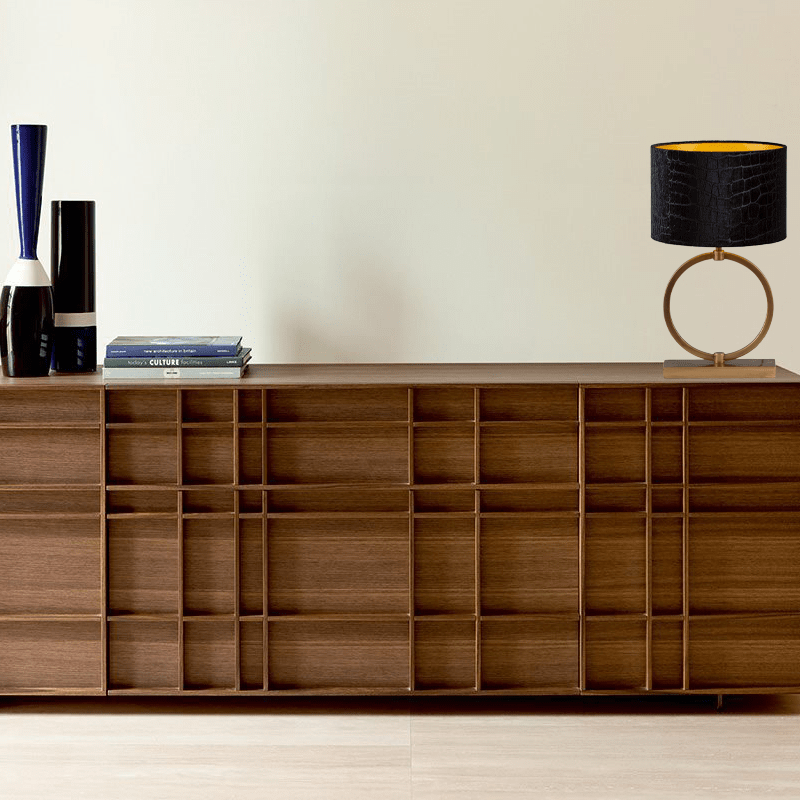 Devon szövet asztali lámpa bronz vázzal 51