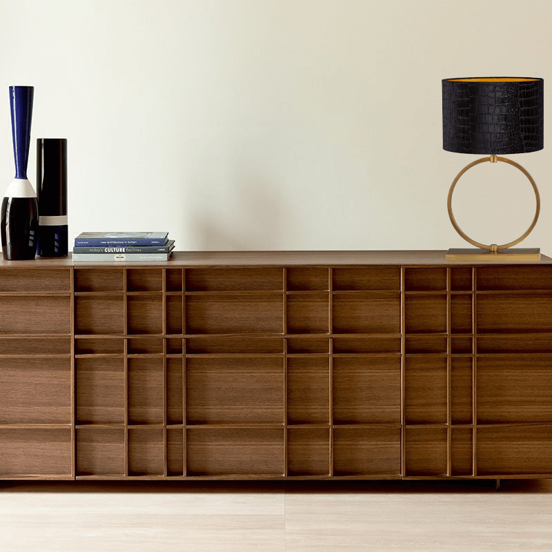 Devon szövet asztali lámpa bronz vázzal 67