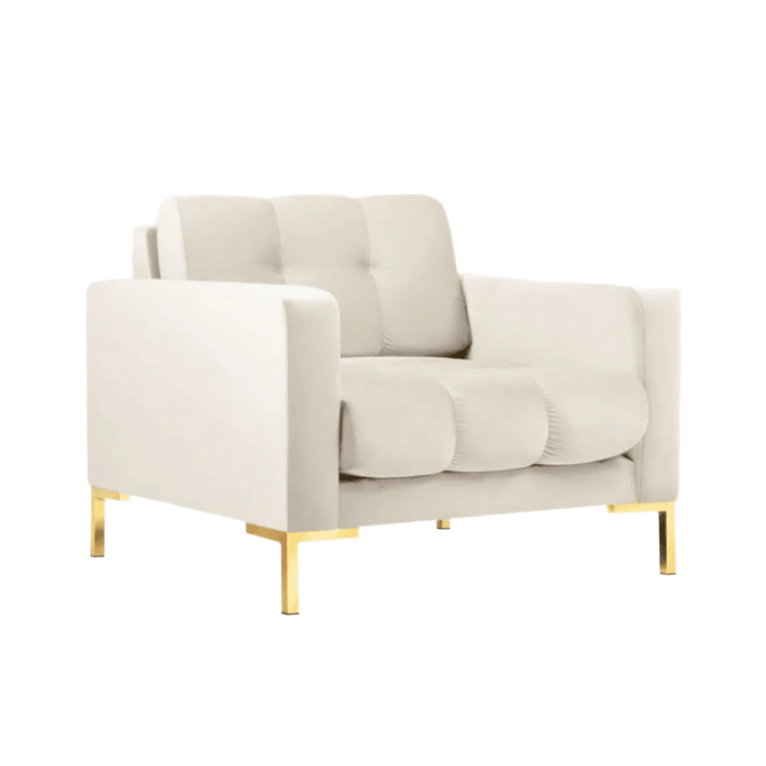 Mamaia velvet armchair with gold legs