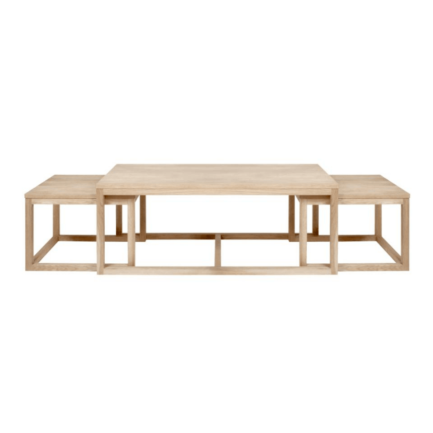 Cornus wood coffee table 120x60 set