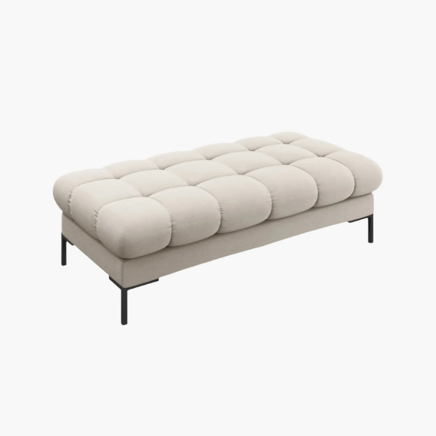 Mamaia fabric bench with black legs