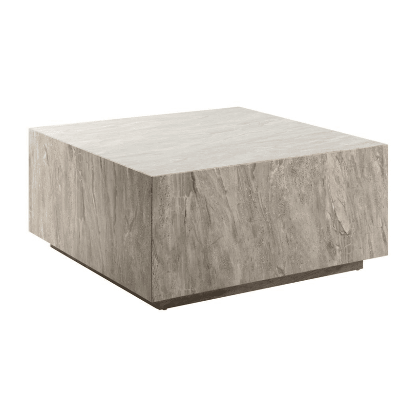 Dice marble-effect coffee table 90x90