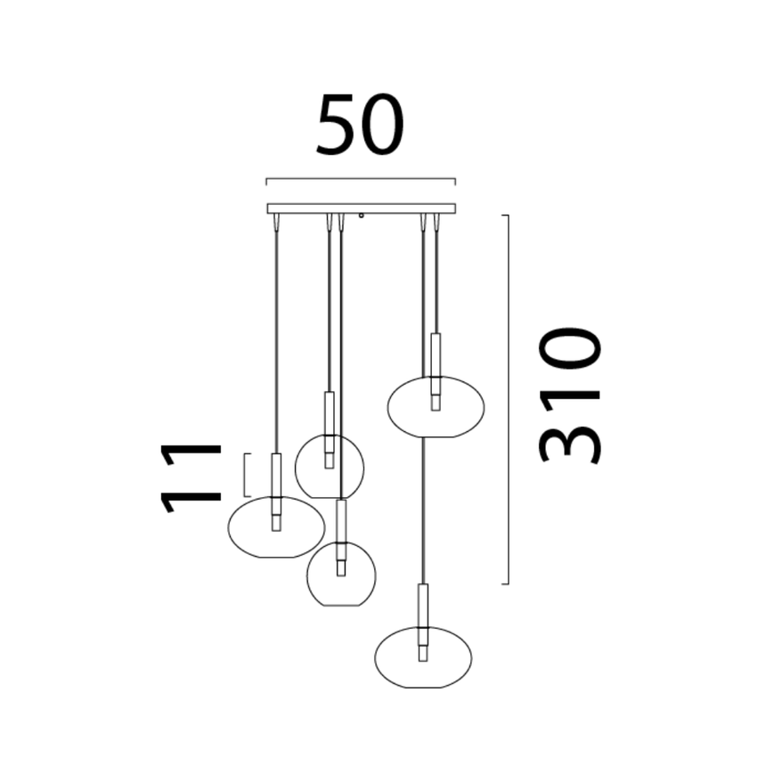 Lido világosszürke üveg függőlámpa