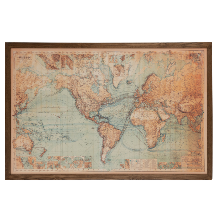 Map World LED vászon falikép