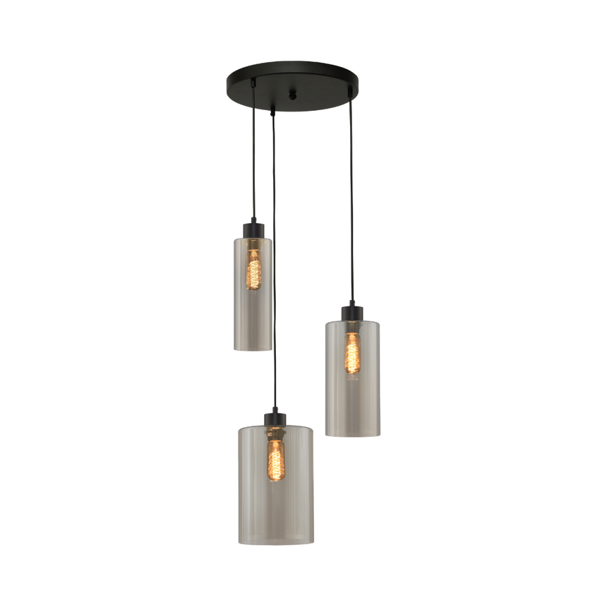 Ortona üveg függőlámpa fekete foglalattal