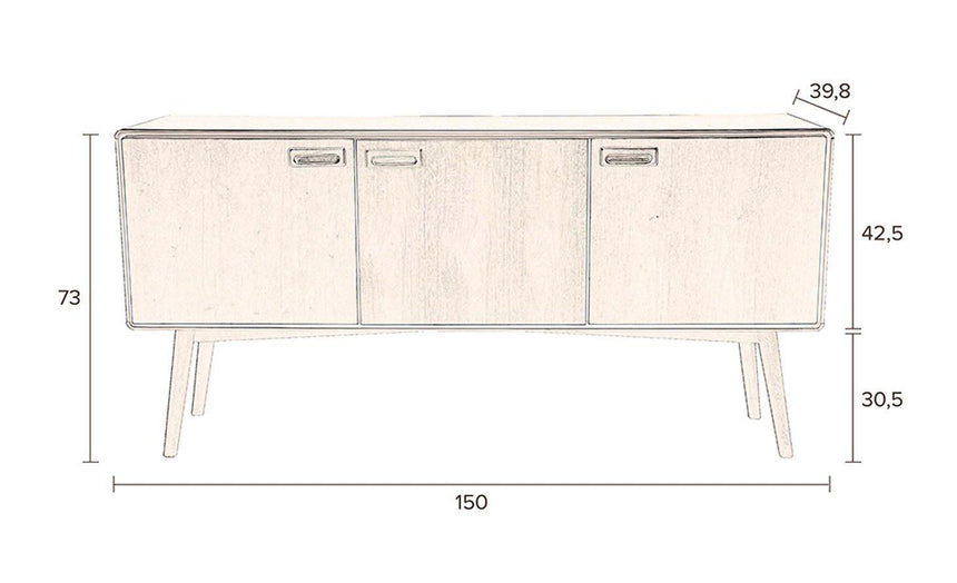 Juju 3 ajtós fa komód-3