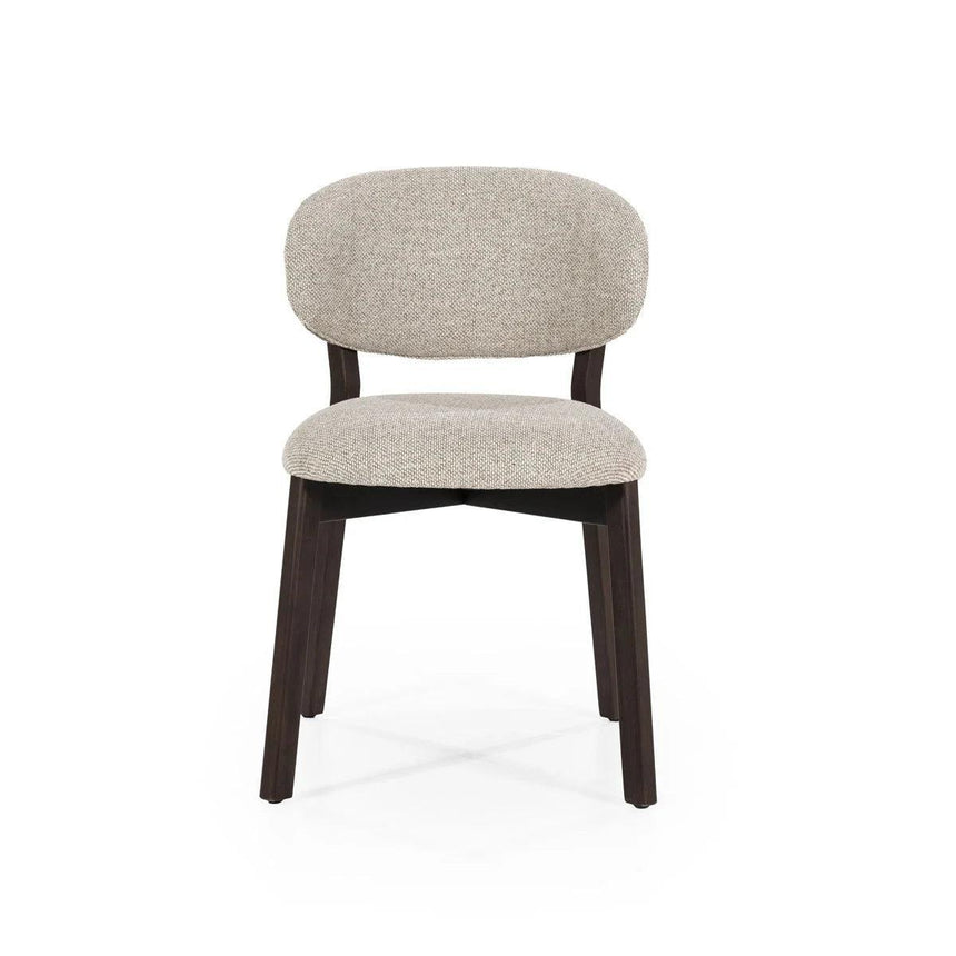 Mikky fabric chair with dark brown legs