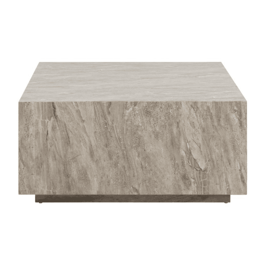 Dice marble-effect coffee table 90x90