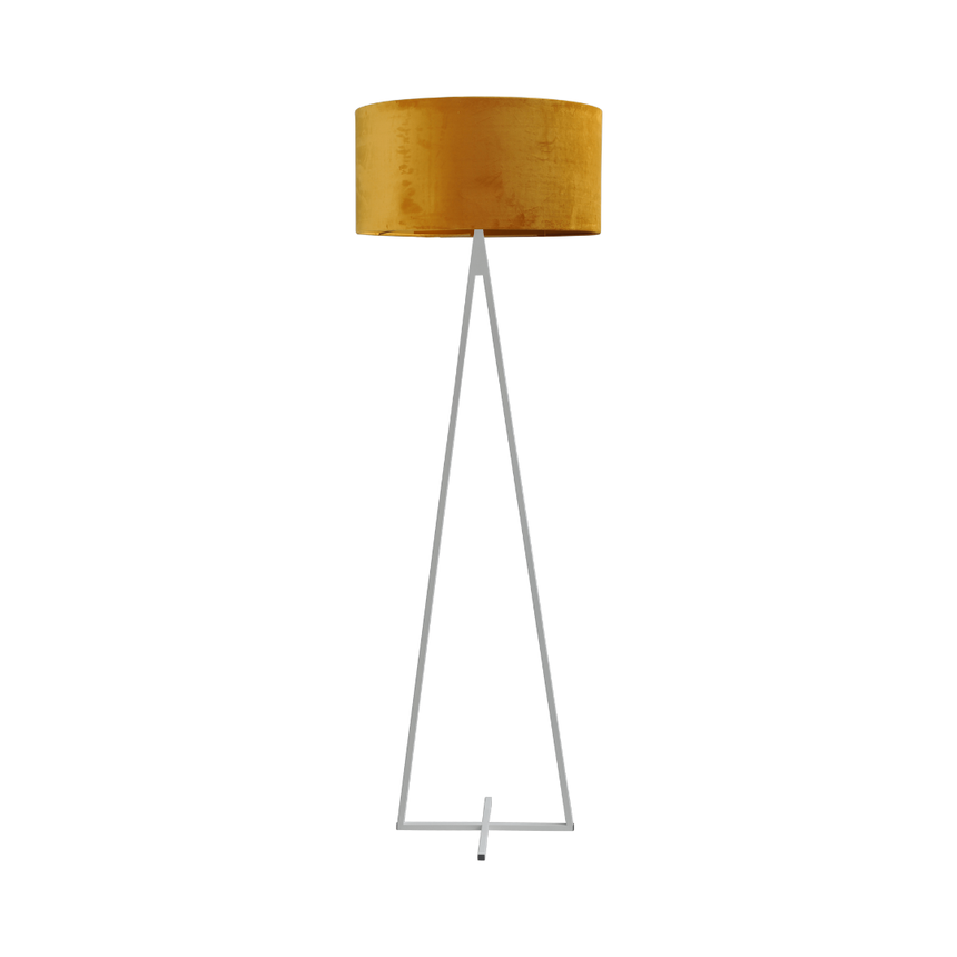 Cross Triangle fabric floor lamp with white frame