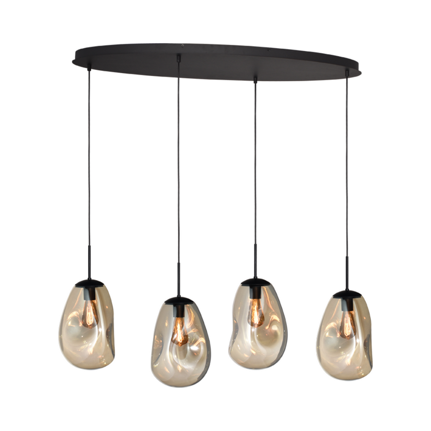 Lava 4 izzós arany üveg függőlámpa