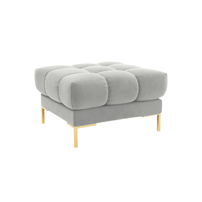 Mamaia velvet pouf with gold legs