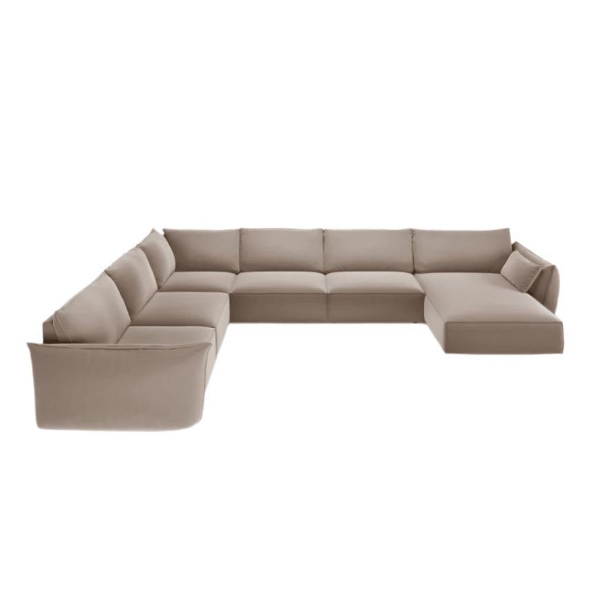 Kaelle U-shaped velvet sofa with left corner unit