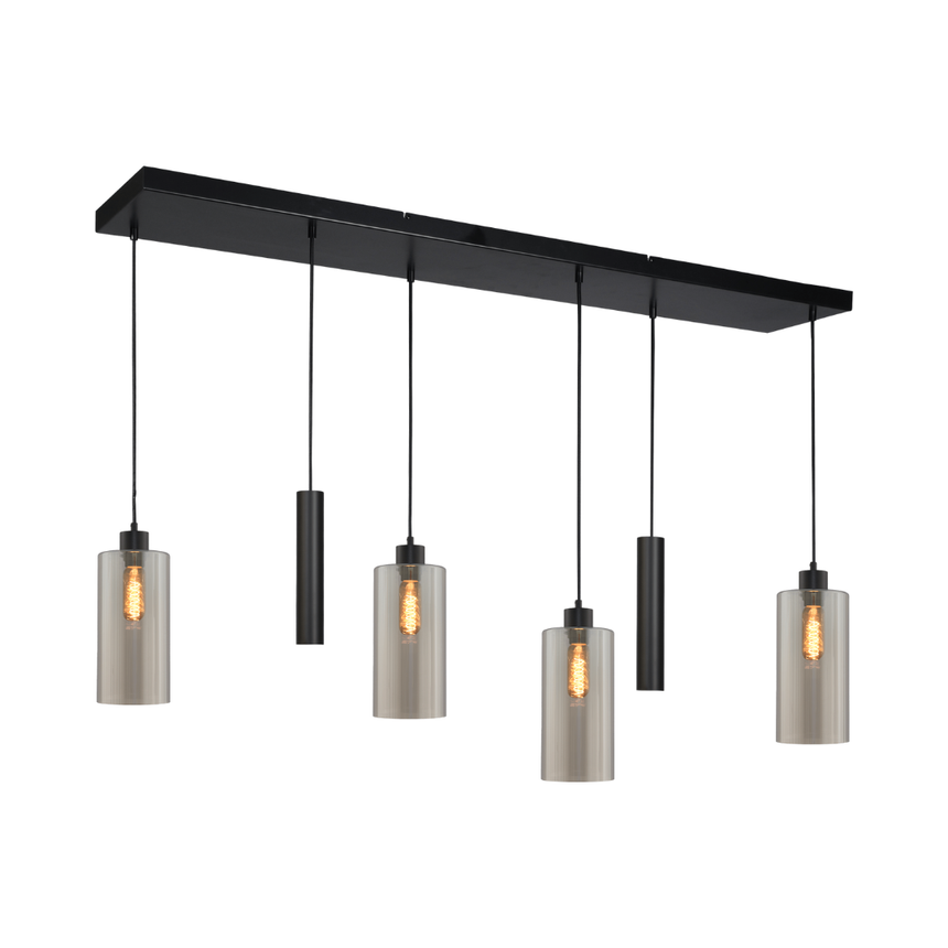 Ortona üveg függőlámpa fekete foglalattal