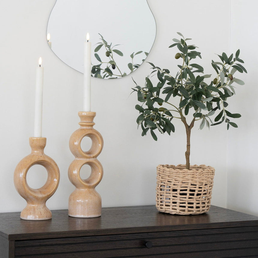 House Nordic ceramic candle holder small