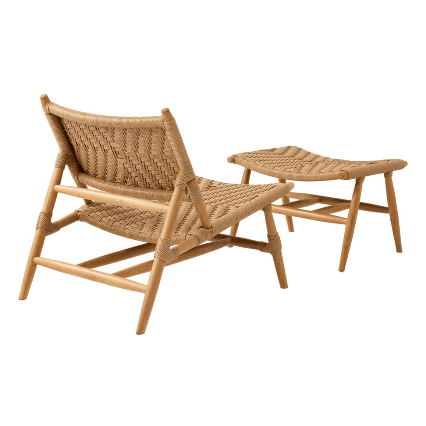 Laroc wooden garden lounge chair with footrest