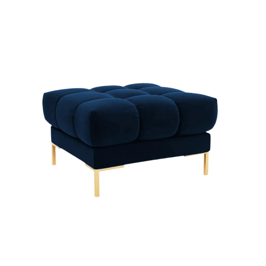 Mamaia velvet pouf with gold legs