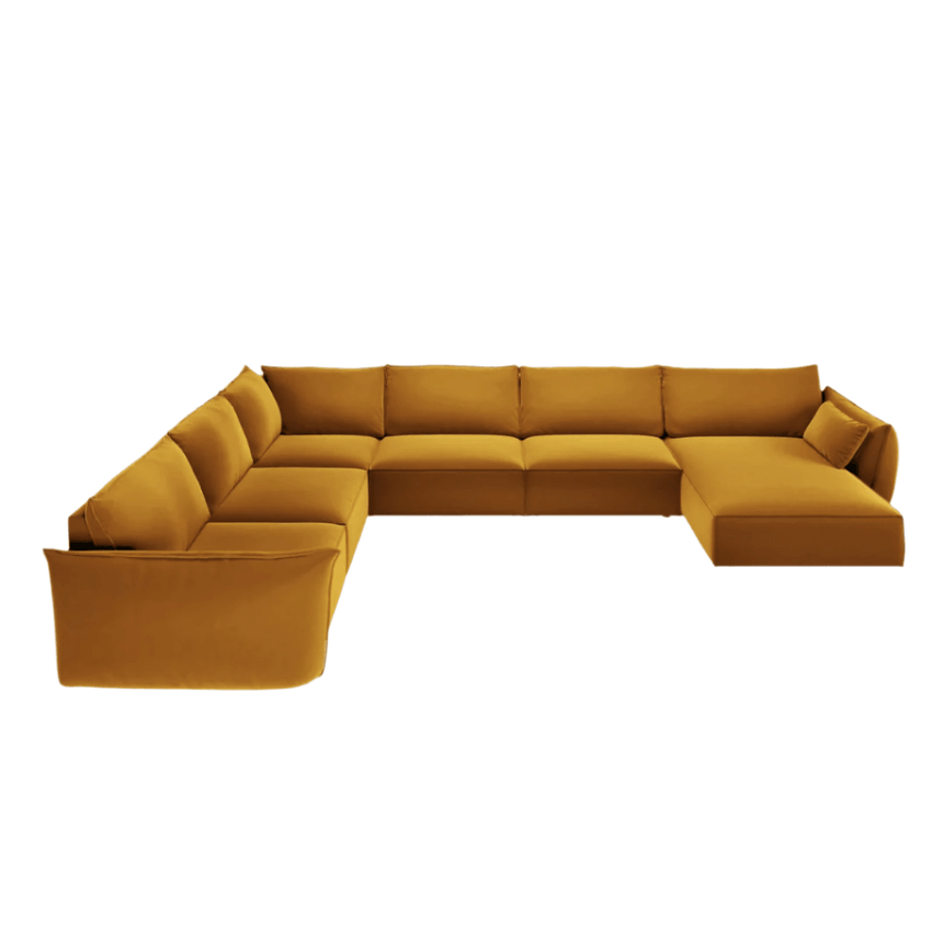 Kaelle U-shaped velvet sofa with left corner unit
