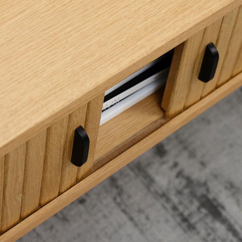 Nola wooden coffee table with sliding doors