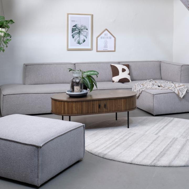 Nola wooden coffee table with sliding doors